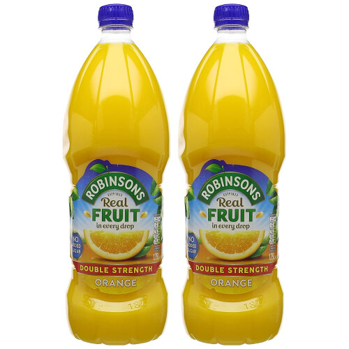 Robinsons Double Concentrate Orange Squash  1.75 Litre (Pack of 2)