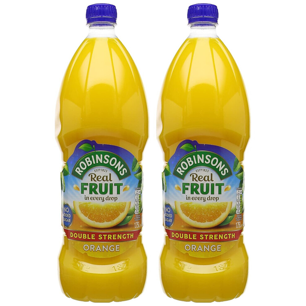 Robinsons Double Concentrate Orange Squash  1.75 Litre (Pack of 2)