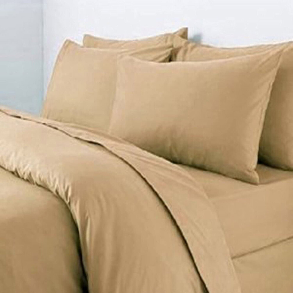 (Latte, Single) Plain Duvet Cover, Quilt Cover Set with Pillowcases, Bedroom Bedding Bed Set in following colours and Sizes