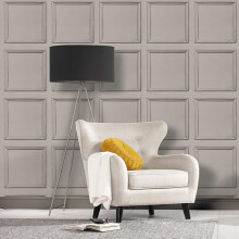 (Grey 36392-2) AS Creation Coving Wood Panel 3D Effect Wooden Panelling Wallpaper Feature Wall Textured Vinyl Non Woven 10m Roll