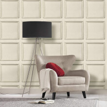 (Cream 36392-1) AS Creation Coving Wood Panel 3D Effect Wooden Panelling Wallpaper Feature Wall Textured Vinyl Non Woven 10m Roll
