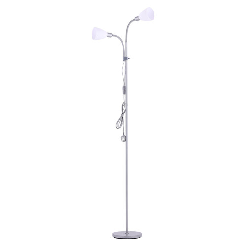 Living And Home (Silver) Modern Floor Lamp 2 Light Reading Light 2