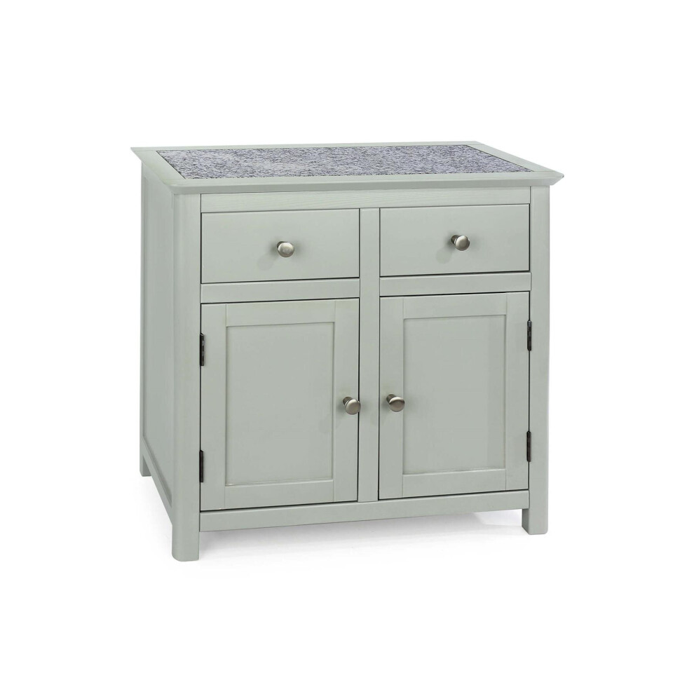 Grey Painted Sideboard 2 Door 2 Drawer Storage Unit Hardwearing Stone Top