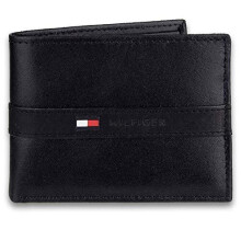 Tommy Hilfiger mens31TL22X062Leather Wallet  Slim Bifold with 6 Credit Card Pockets and Removable Id Window Commuter-Pass-Cases  Black - One Size