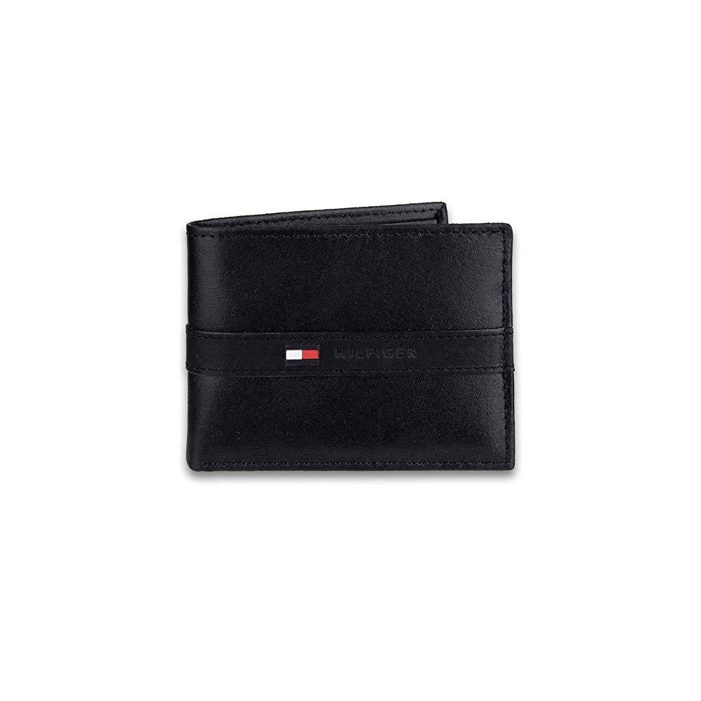 Tommy Hilfiger mens31TL22X062Leather Wallet  Slim Bifold with 6 Credit Card Pockets and Removable Id Window Commuter-Pass-Cases  Black - One Size