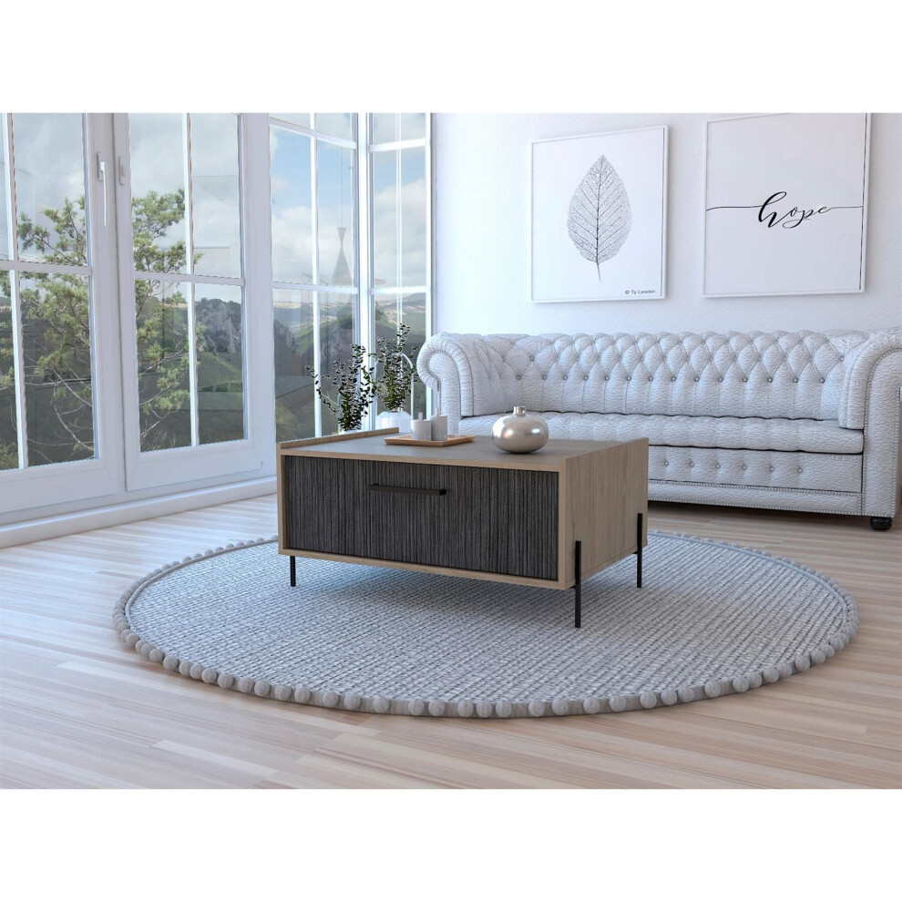 Coffee Occasional Table With 1 Grey Oak Effect Drawer Living Room Storage