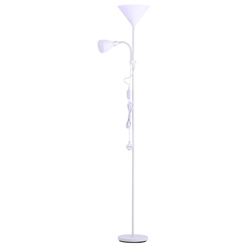 Living And Home (White) Floor Lamp Uplighter 2 Way Floor Light Reading Light 2