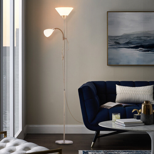 Living And Home (Copper) Floor Lamp Uplighter 2 Way Floor Light Reading Light 1