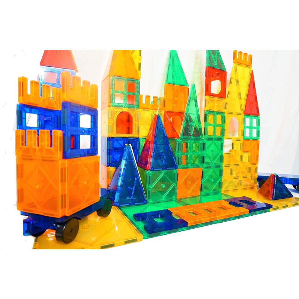 Mag-Genius Magnetic 182 Piece Building Mega Set Multi-Colored Magnet Building Block Tiles 