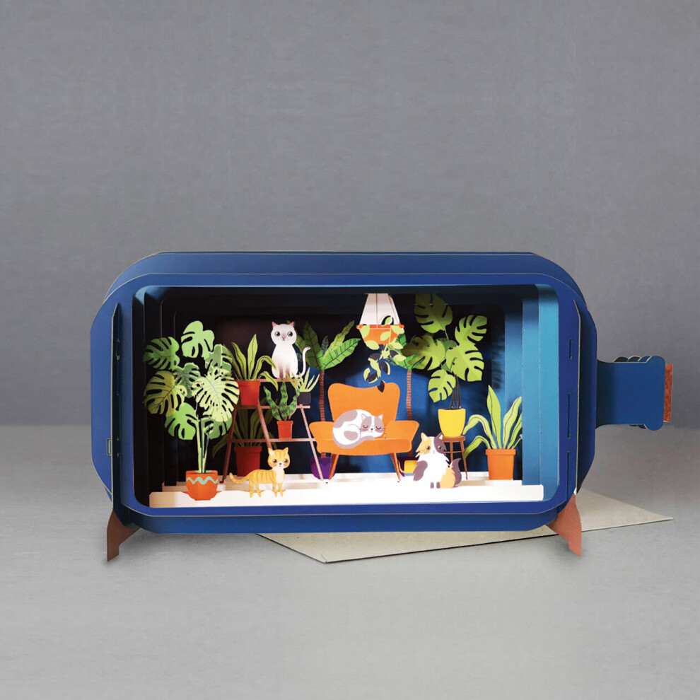 Alljoy Design Message In A Bottle Cats At Home Pop Up Birthday Greeting Card By Alljoy Cards
