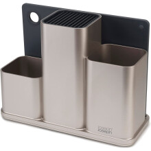 Joseph Joseph 85122 Counterstore Utensil Pot Chopping Board Set- Silver, 13 x 30.8 x 22.7 cm