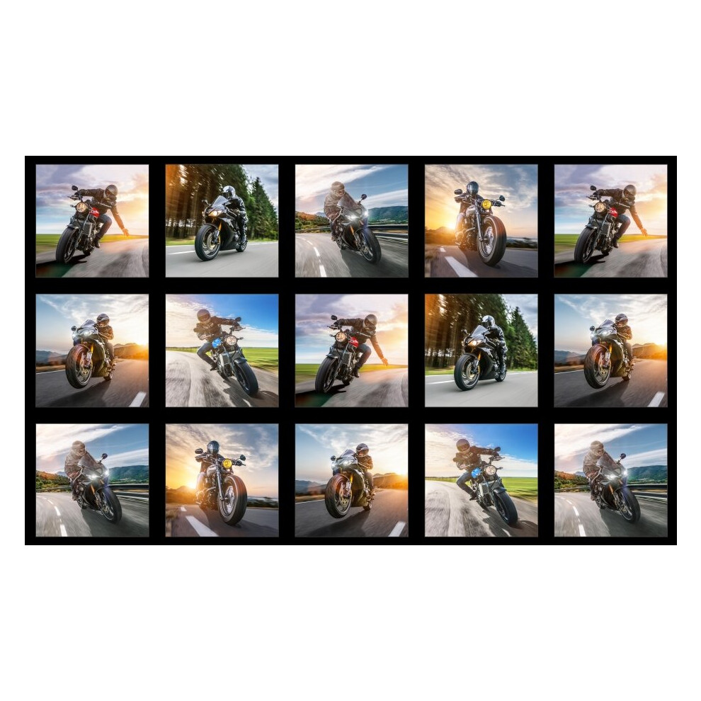 Dream Ride Motorbikes Panel 100% Cotton Print Fabric - 15 Images