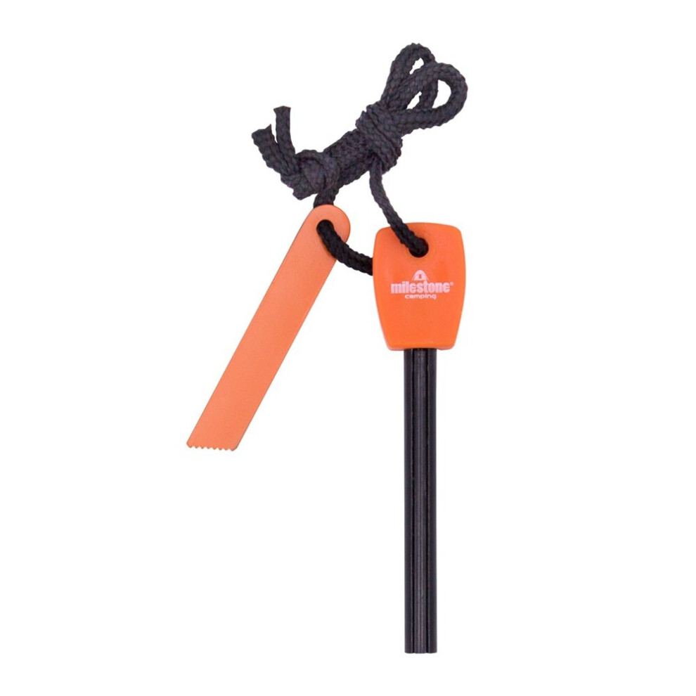 Milestone Fire Starter with Lanyard / Guided Striking Blade / Light Fires, Stoves & More