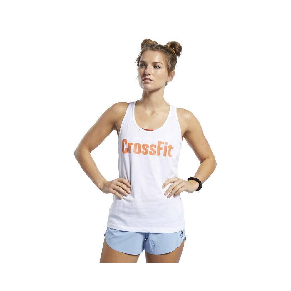 (S) CrossFitÂ® Tank Top - White - Gym Fitness Workout