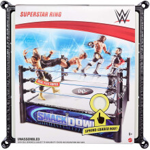 Anillo WWE Superstar (14 in) con tapete de resorte y cuerdas flexibles reales