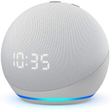 (White) Echo Dot (4th generation) Smart speaker with clock and Alexa