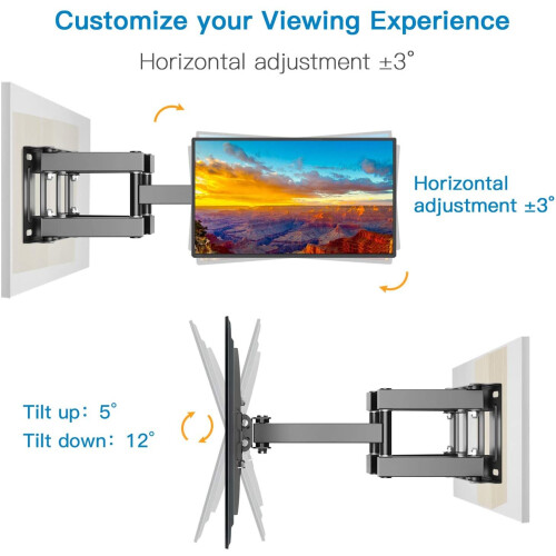 PERLESMITH TV Wall Mount, Swivelling Tilting TV Bracket 2