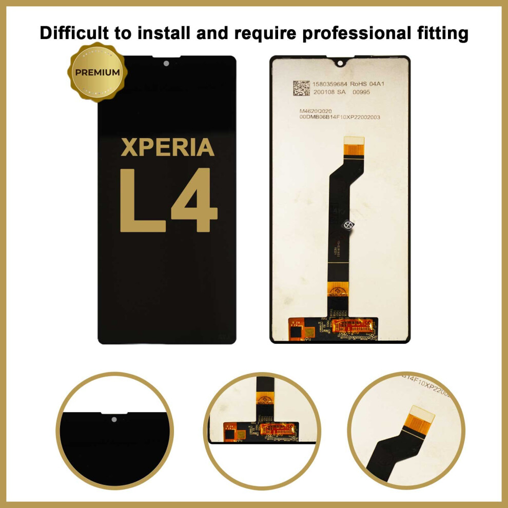For Sony Xperia L4 Lcd Display Touch Screen Digitizer Glass Screen Assembly Part Black 5056363722160