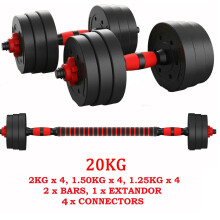Dumbbells & Barbell 20kg Weights Set Fitness Gym UK