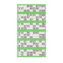Jumbo Bingo Ticket Singles 6 to View Pack Green