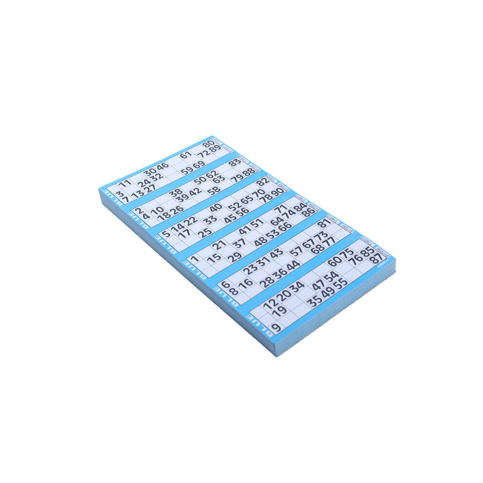 Jumbo Bingo Ticket Singles, 6 to View Pad, Blue