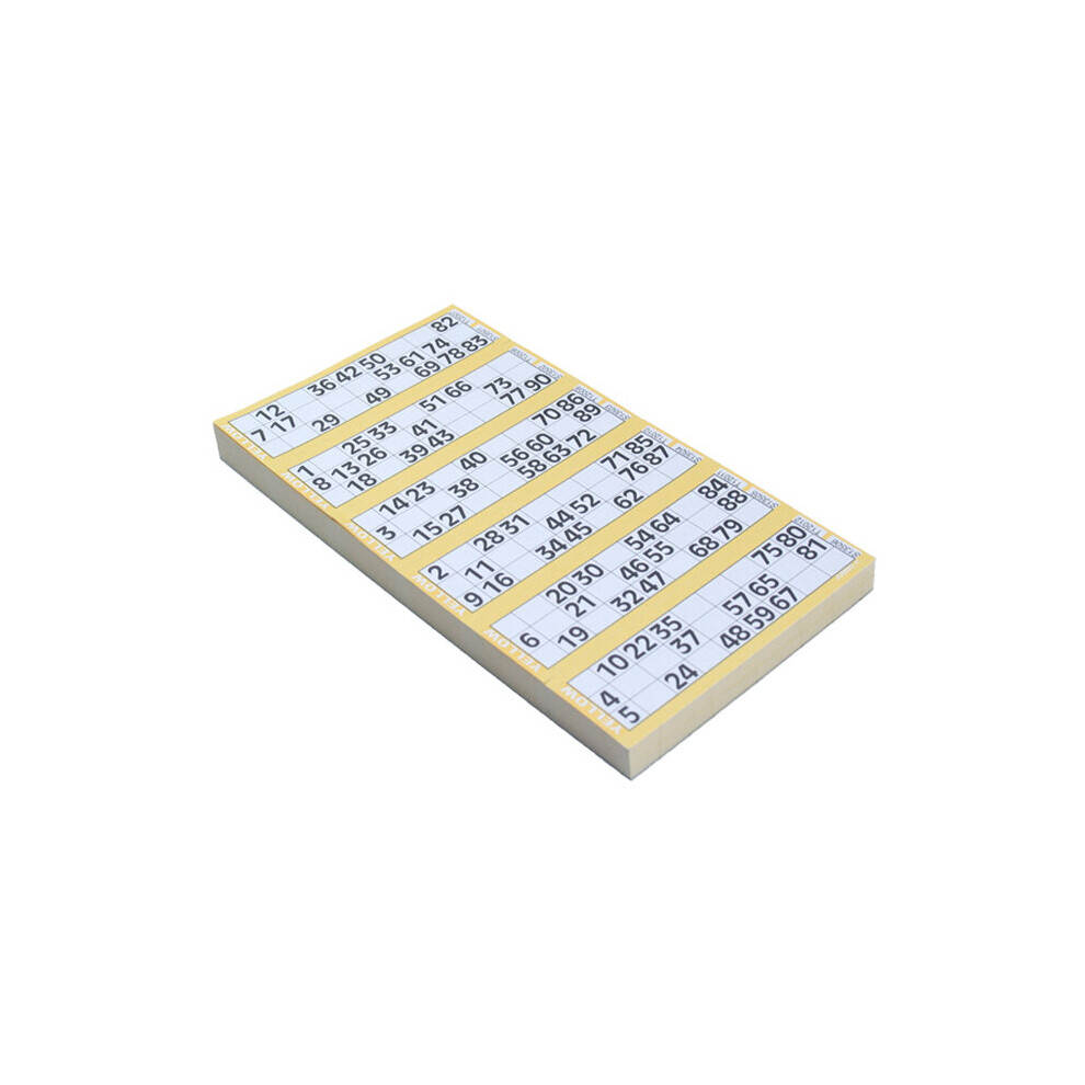 Jumbo Bingo Ticket Singles, 6 To View Pad, Yellow