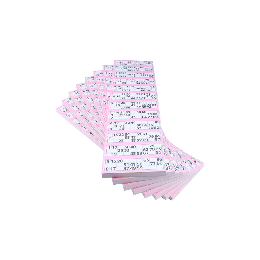 Jumbo Bingo Ticket Singles, 12 To View Pack, Pink