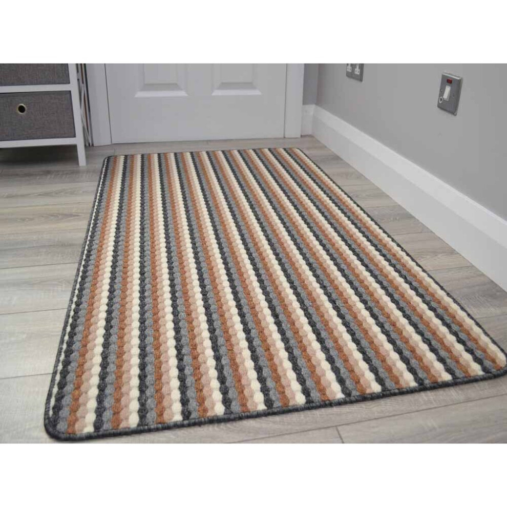 (Tan, 50cm x 80cm) Machine Washable Kitchen Floor Rugs Non Slip Mats