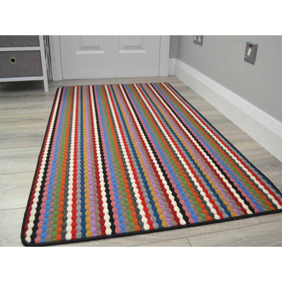 (Multi Colour, 100cm x 160cm) Machine Washable Kitchen Floor Rugs Non Slip Mats