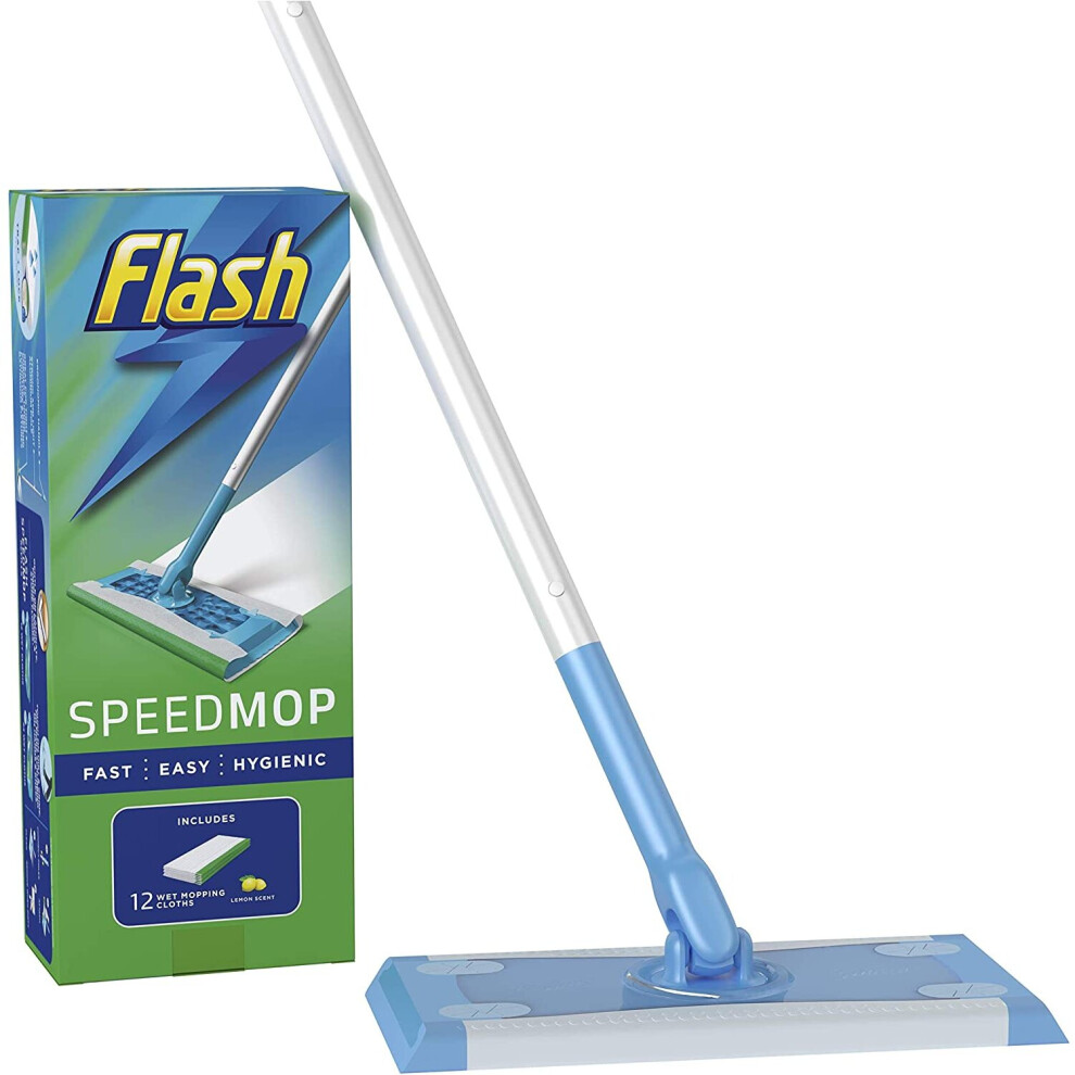 Flash Speedmop Starter Kit Mop + 12 Absorbing Refill Pads Fresh