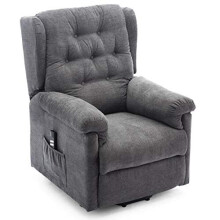(Charcoal) Barnsley Fabric Electric Dual Motor Rise Recliner Sofa Armchair