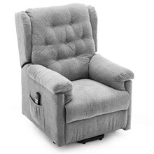 (Grey) Barnsley Fabric Electric Dual Motor Rise Recliner Sofa Armchair