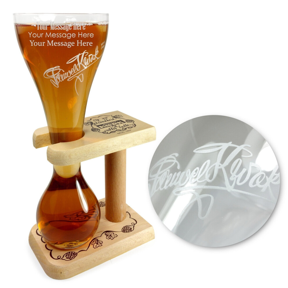 Personalised Engraved Official Kwak 33cl Beer Glass & Stand (Your Name / Message