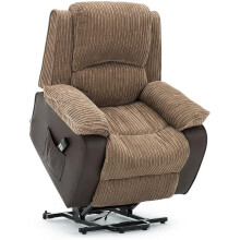 (Brown) Postana Dual Motor Riser Recliner Jumbo Cord Fabric Armchair Lift Chair