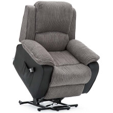 (Grey) Postana Dual Motor Riser Recliner Jumbo Cord Fabric Armchair Lift Chair