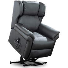 (Slate) Oakford Electric Rise Recliner Bonded Leather Armchair Lounge Mobility Chair