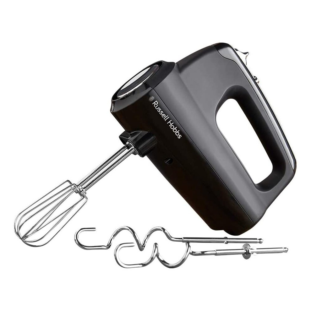 Russell Hobbs 24672 Desire Hand Mixer Electric Hand Whisk and Dough Mixer Attachments Matte Black 350 W
