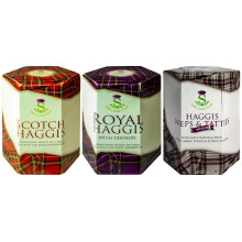 Scottish Haggis Pack of 3: Traditional, Traditional with Venison and Traditional with Neeps & Tatties Haggis Mix in a Tin Scotland's National Dish