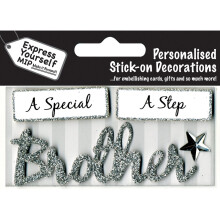 Silver Brother DIY Greeting Card Toppers Personalise Handmade Cards Yourself