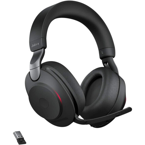 Jabra Evolve2 85 USB-A Wireless Headset w/Charging Stand MS - Black 28599-999-989