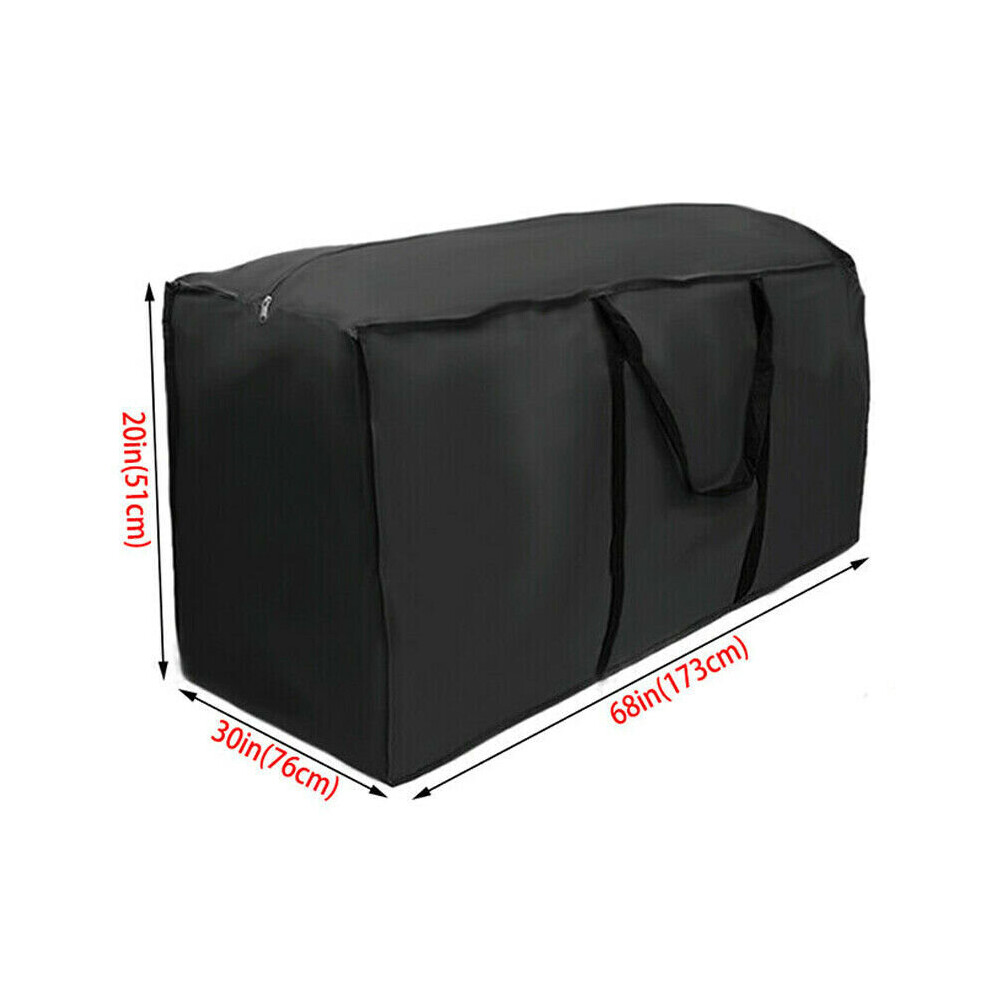 (Black, 173x76x51cm) Heavy Duty Waterproof Cover Outdoor Cushion Storage Bags Garden Furniture Covers