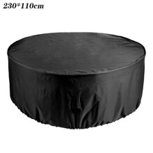 (Black, 230*110CM) Large Round Waterproof Outdoor Home Garden Patio Table Chair Set Furniture Cover