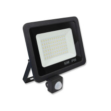 (50w PIR, Black) Black or White LED FloodLight 10W 20W 30W 50W 100W Waterproof IP65 PIR Options