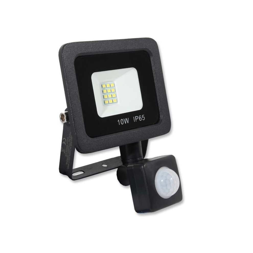 (10w PIR, Black) Black or White LED FloodLight 10W 20W 30W 50W 100W Waterproof IP65 PIR Options