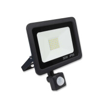 (30w PIR, Black) Black or White LED FloodLight 10W 20W 30W 50W 100W Waterproof IP65 PIR Options