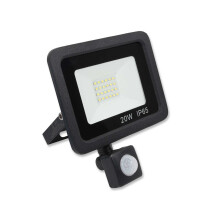 (20w PIR, Black) Black or White LED FloodLight 10W 20W 30W 50W 100W Waterproof IP65 PIR Options