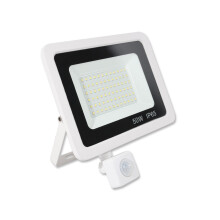 (50w PIR, White) Black or White LED FloodLight 10W 20W 30W 50W 100W Waterproof IP65 PIR Options