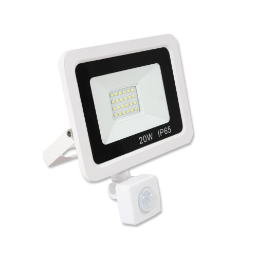 (20w PIR, White) Black or White LED FloodLight 10W 20W 30W 50W 100W Waterproof IP65 PIR Options