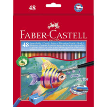 Faber-Castell Cardboard Case with Watercolour Pencils and Brush 48 Ecolápices multicoloured