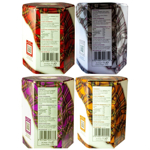 Scottish Haggis Pack of 4: Traditional, with Venison, Neeps & Tatties ...